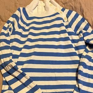 J. Crew Factory Blue and White Striped Sweatshirt